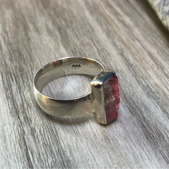 Raw Tourmaline Sterling Ring - Picture 3 of 11